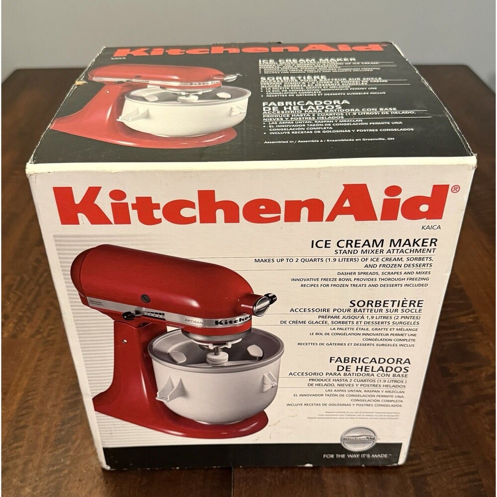 KitchenAid KICA0WH Ice Cream Maker Attachment New In Opened Box